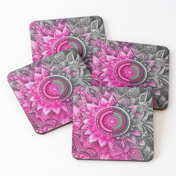 Item preview, Zentangle design half pink and gray designed and sold by Blessinger77.