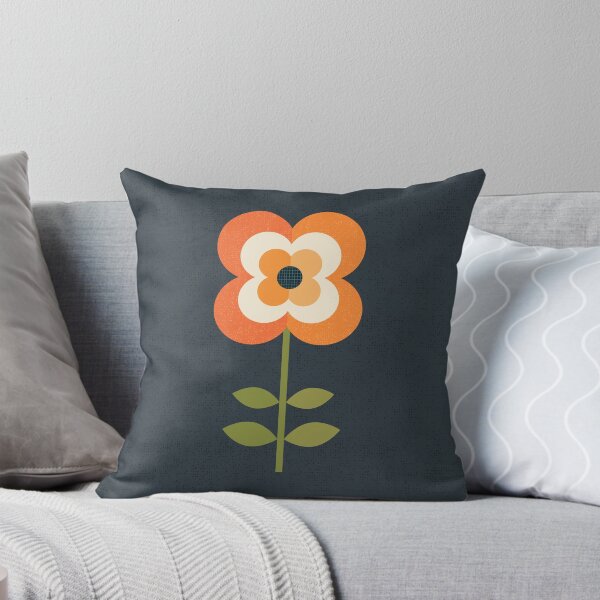 Item preview, Retro Flower - Orange and Charcoal designed and sold by Daisy Beatrice.