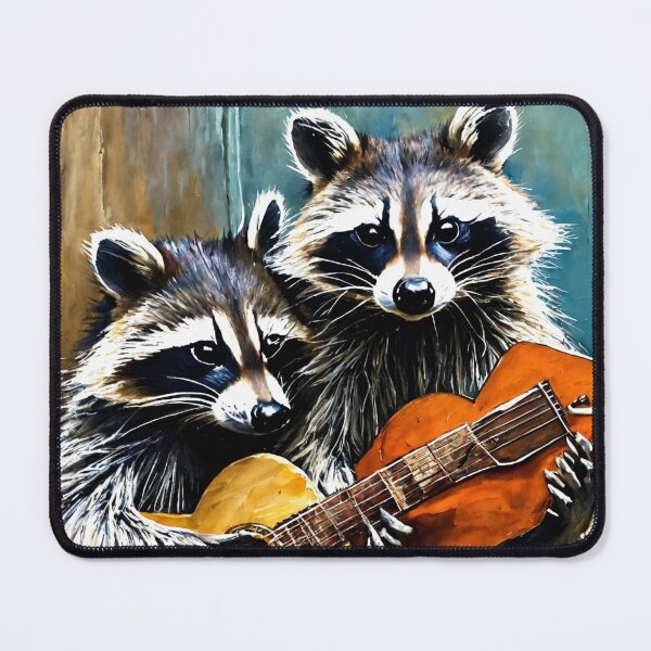 Item preview, Duo of guitarist raccoons designed and sold by Artbellachi.