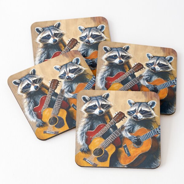 Item preview, Raccoons and guitars designed and sold by Artbellachi.