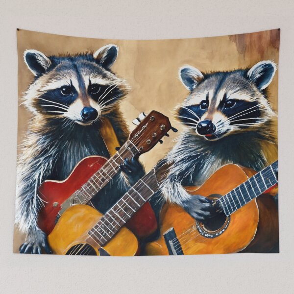 Item preview, Raccoons and guitars designed and sold by Artbellachi.
