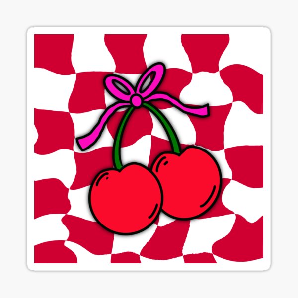 Checkered Cherries Stickers for Sale Redbubble