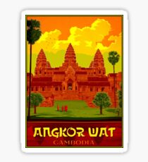 ANGKOR WAT : Vintage Cambodia Temple Print Sticker