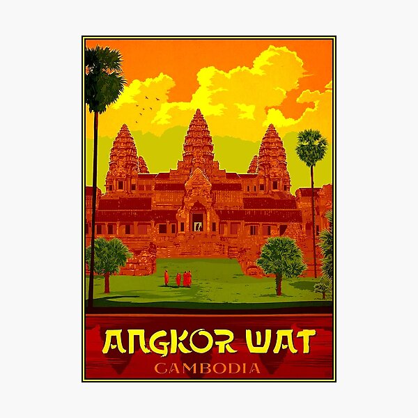 ANGKOR WAT : Vintage Cambodia Temple Print Photographic Print