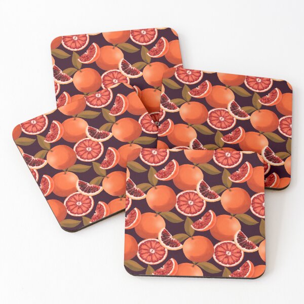 Blood Oranges Pattern Coasters (Set of 4)