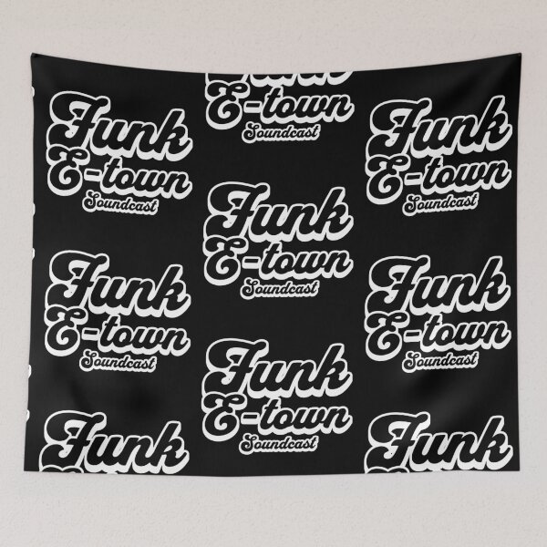 Item preview, FUNK E-TOWN SOUNDCAST  - Dropshadow Logo 3 (White)  designed and sold by Discothreadz.
