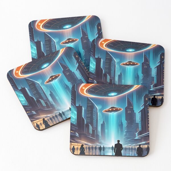 Item preview, Alien Invasion, UFO, Futuristic City, Sci Fi Collection! designed and sold by lonelymoony.