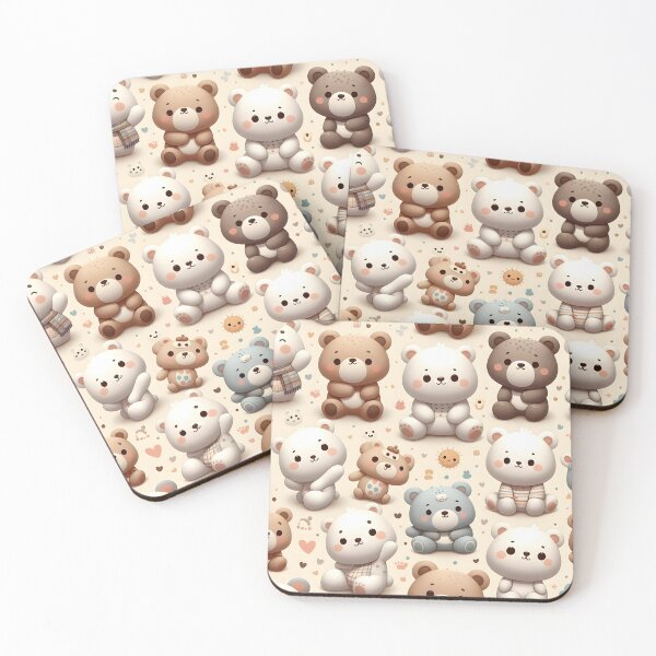 Item preview, Adorable Teddy Bear Collection - Cute Plush Pattern designed and sold by PillowTalkyZone.