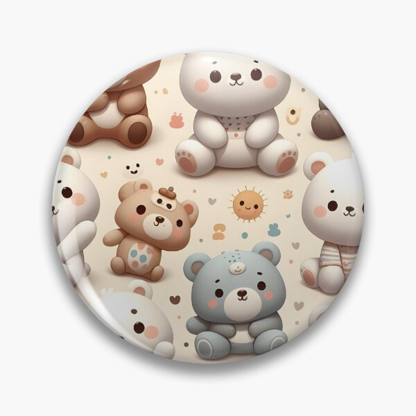 Item preview, Adorable Teddy Bear Collection - Cute Plush Pattern designed and sold by PillowTalkyZone.