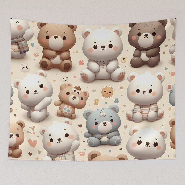 Item preview, Adorable Teddy Bear Collection - Cute Plush Pattern designed and sold by PillowTalkyZone.