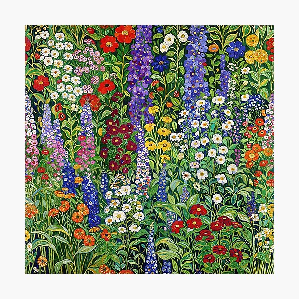 Aperçu de l'œuvre Jardin fleuri de Klimt créée et vendue par maniacfitness.