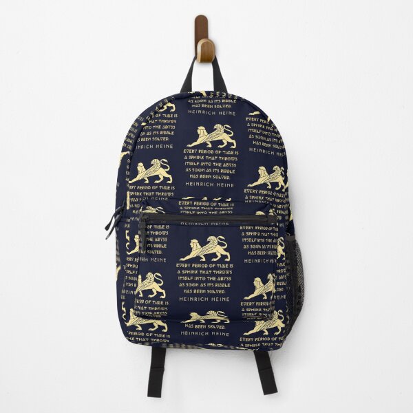 Item preview, Heinrich Heine quote: Every period of time is a sphinx that throws itself into the abyss as soon as its riddle has been solved. designed and sold by artbleed.
