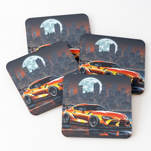 Artikelvorschau, Moderner Toyota Supra Orange Illustration Design entworfen und verkauft von Salimgor Hangaround Music.