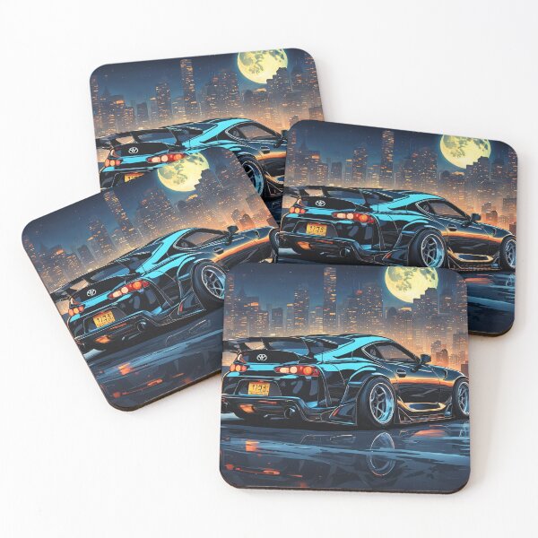 Artikelvorschau, Moderner Toyota Supra Mitternachts Blau Illustration Design entworfen und verkauft von Salimgor Hangaround Music.