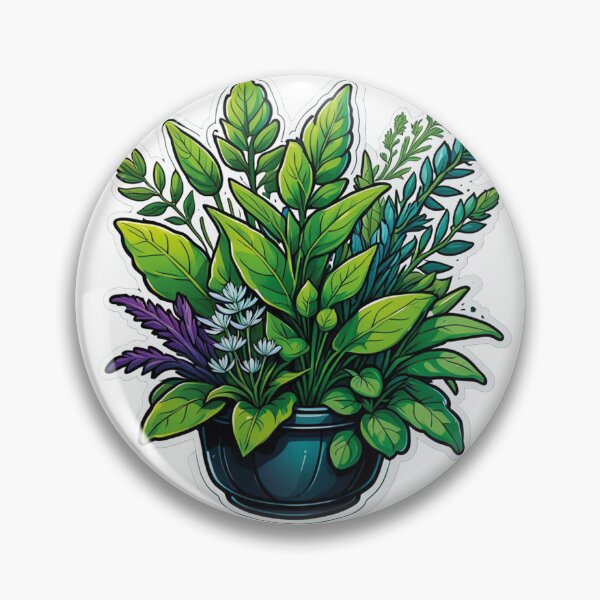 Item preview, Green thumb: potted plant with diverse leaves designed and sold by Ink-Kreativ.