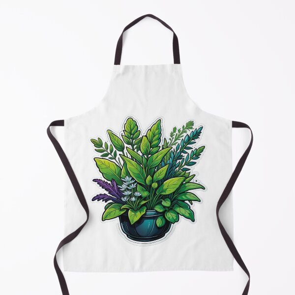 Item preview, Green thumb: potted plant with diverse leaves designed and sold by Ink-Kreativ.