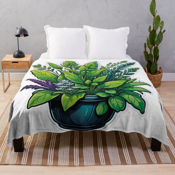 Item preview, Green thumb: potted plant with diverse leaves designed and sold by Ink-Kreativ.