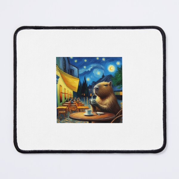 Item preview, Capybara ft. Van Gogh-Cafe Terrace at Night1 designed and sold by Capybara Art Lover.