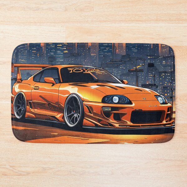 Artikelvorschau, Klasischer Kult Toyota Supra Orange Illustration Design  entworfen und verkauft von Salimgor Hangaround Music.