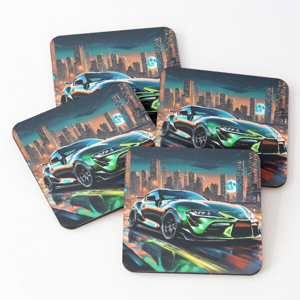 Item preview, Modern Toyota Supra Flic Flac Green Illustration Design designed and sold by Salimgor Hangaround Music.