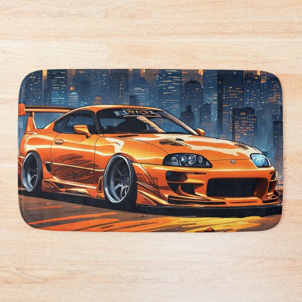 Artikelvorschau, Klasischer Kult Toyota Supra Orange 2 Illustration Design  entworfen und verkauft von Salimgor Hangaround Music.