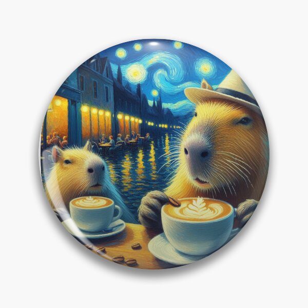 Item preview, Capybara ft. Van Gogh-Cafe Terrace at Night2 designed and sold by Capybara Art Lover.