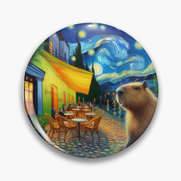 Item preview, Capybara ft. Van Gogh-Cafe Terrace at Night4 designed and sold by Capybara Art Lover.