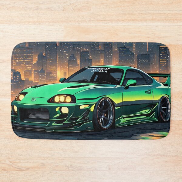 Artikelvorschau, Klassischer Kult Toyota Supra Grün Illustration Design  entworfen und verkauft von Salimgor Hangaround Music.