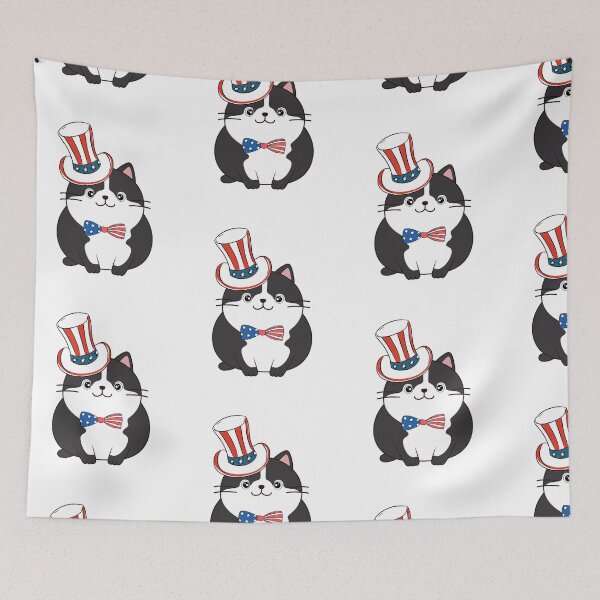 Item preview, Cute fat cat is wearing an Uncle Sam hat designed and sold by Pet Station.