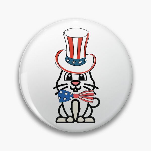 Artikelvorschau, Niedliches weißes Kaninchen trägt einen Uncle Sam-Hut entworfen und verkauft von Pet Station.