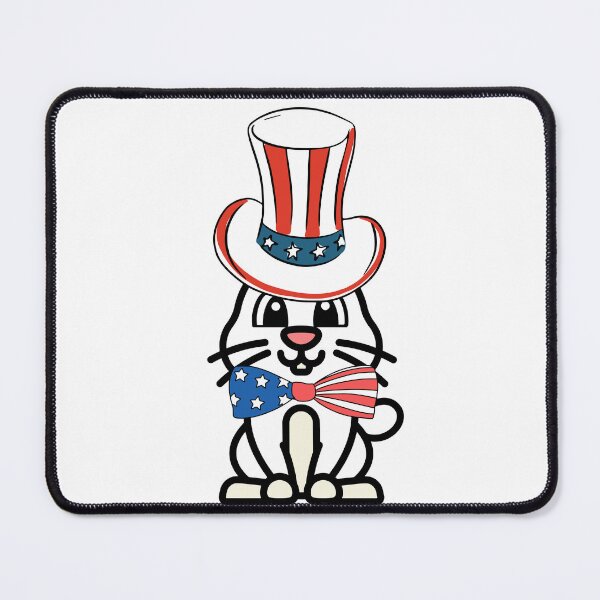 Item preview, Cute white rabbit is wearing an Uncle Sam hat designed and sold by Pet Station.