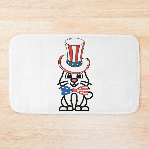 Item preview, Cute white rabbit is wearing an Uncle Sam hat designed and sold by Pet Station.