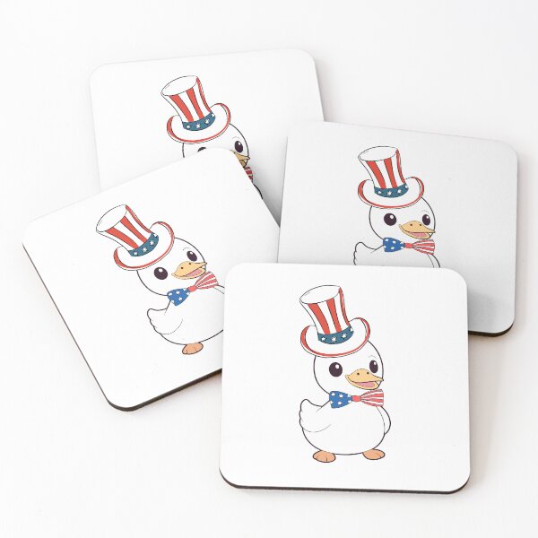 Item preview, Cute white duck is wearing an Uncle Sam hat designed and sold by Pet Station.