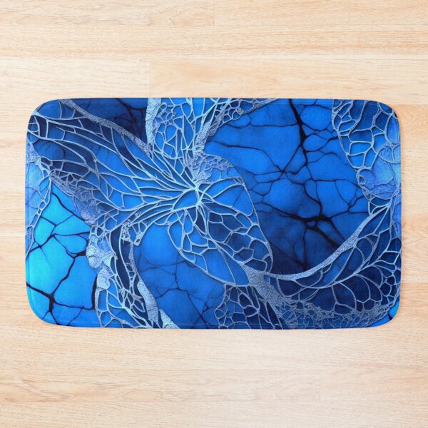 Item preview, Silver Butterfly Wings On  A Cracked Blue Wall Background designed and sold by Sonja818.