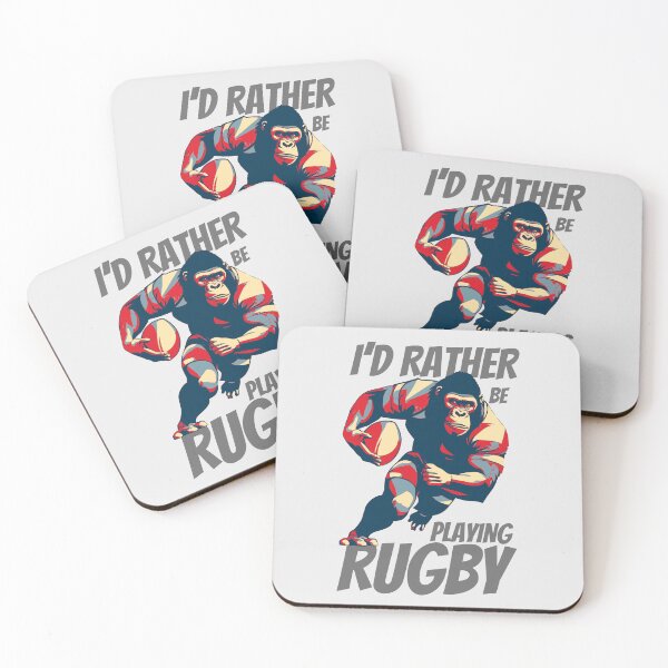 Item preview, I'd Rather Be Playing Rugby Strong Rugby Gorilla designed and sold by TrueArtsStore.