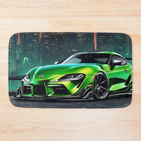 Artikelvorschau, Moderner Toyota Supra Neon Grün Illustration Design  entworfen und verkauft von Salimgor Hangaround Music.
