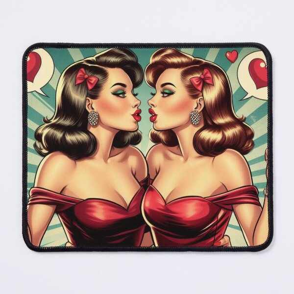 Item preview, Vintage Lesbian Couple Falling in Love designed and sold by LesbianLoveShop.