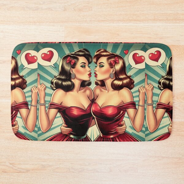 Item preview, Vintage Lesbian Couple Falling in Love designed and sold by LesbianLoveShop.