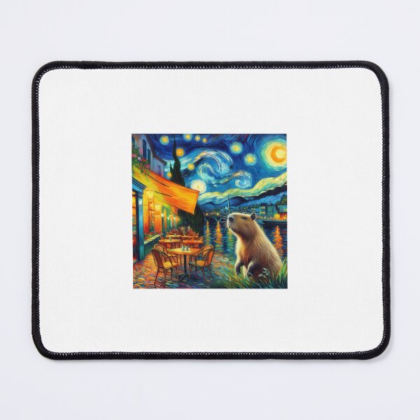 Item preview, Capybara ft. Van Gogh-Cafe Terrace at Night7 designed and sold by Capybara Art Lover.