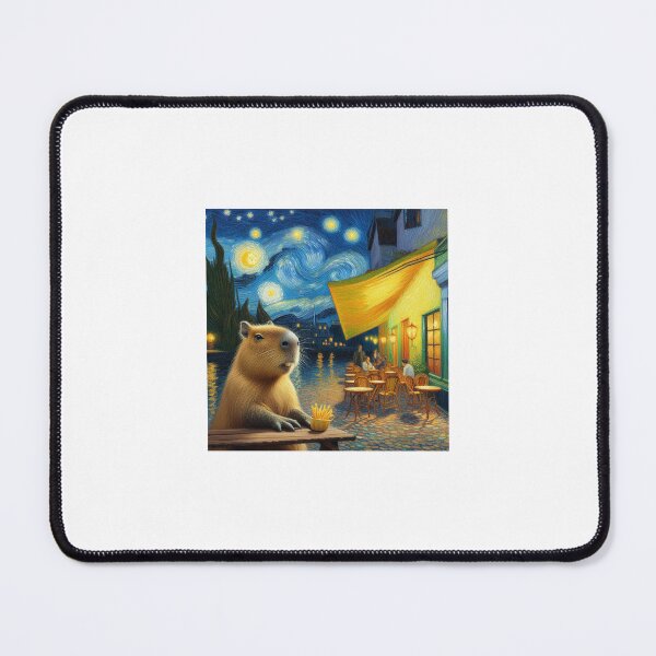 Item preview, Capybara ft. Van Gogh-Cafe Terrace at Night8 designed and sold by Capybara Art Lover.