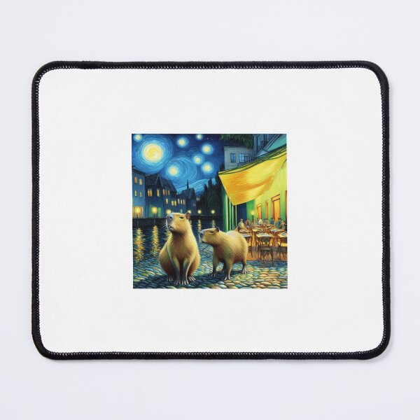 Item preview, Capybara ft. Van Gogh-Cafe Terrace at Night10 designed and sold by Capybara Art Lover.