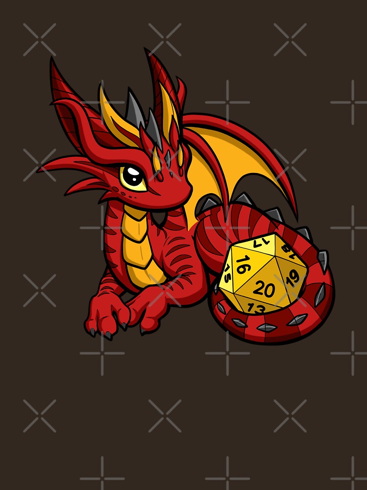 "Red and Gold Dice Dragon" Tshirt for Sale by bgolins Redbubble dice tshirts dice dragon