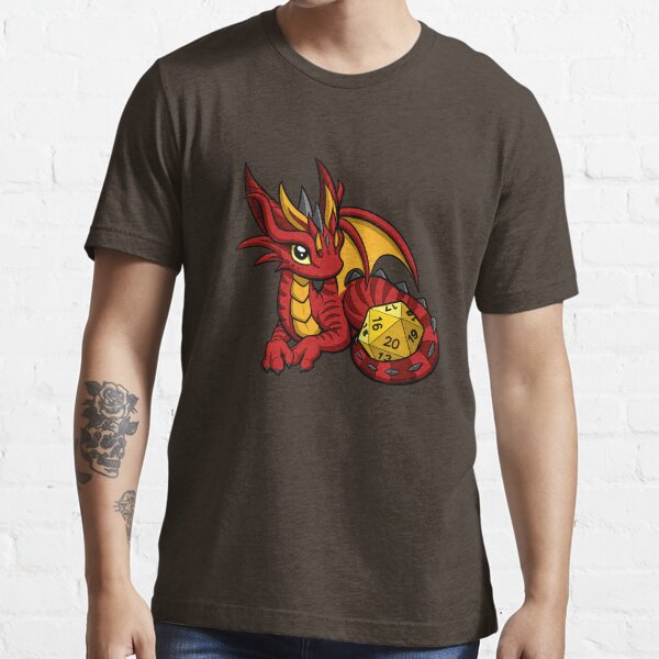 "Red and Gold Dice Dragon" Tshirt for Sale by bgolins Redbubble dice tshirts dice dragon