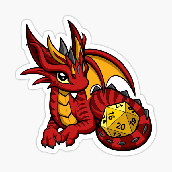Item preview, Red and Gold Dice Dragon designed and sold by Dragons and Beasties.