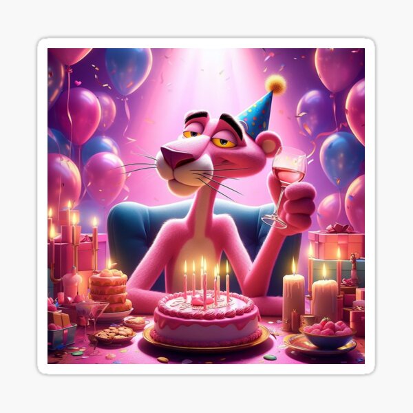 Item preview, The pink panther wishes you a happy birthday designed and sold by Venta Mix  JellycientArt.