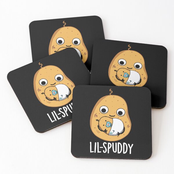 Item preview, Lil Spuddy Funny Potato Pun (Dark BG) designed and sold by punnybone.