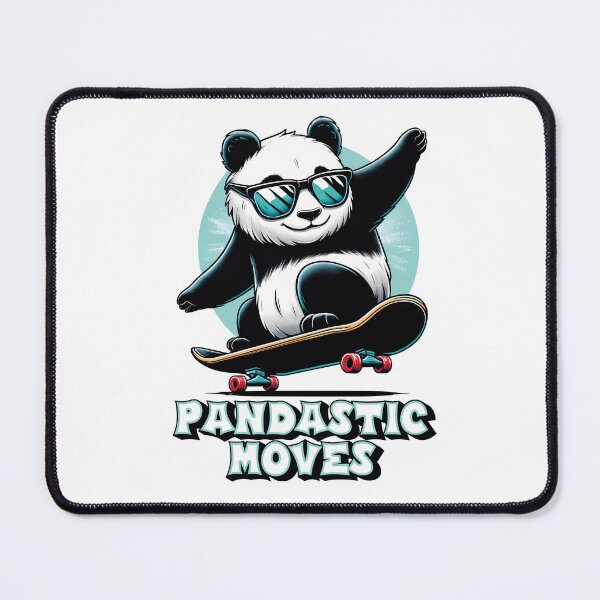 Item preview, Cool panda with sunglasses on skateboard – "Pandastic Moves" designed and sold by Infinitee8hirts.