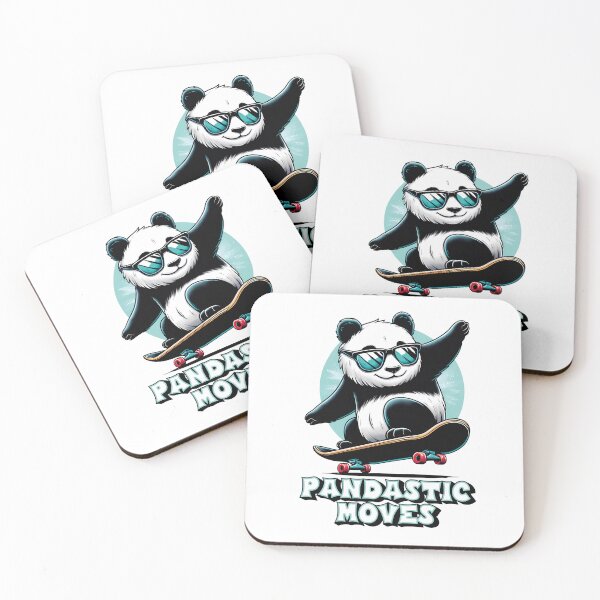 Item preview, Cool panda with sunglasses on skateboard – "Pandastic Moves" designed and sold by Infinitee8hirts.