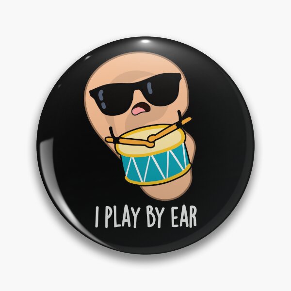 Item preview, I Play By Ear Funny Drummer Pun (Dark BG) designed and sold by punnybone.