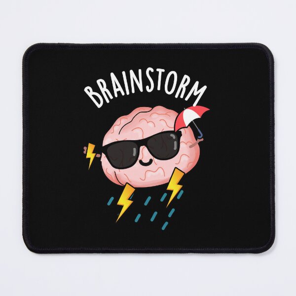 Item preview, Brainstorm Funny Brain Pun (Dark BG) designed and sold by punnybone.